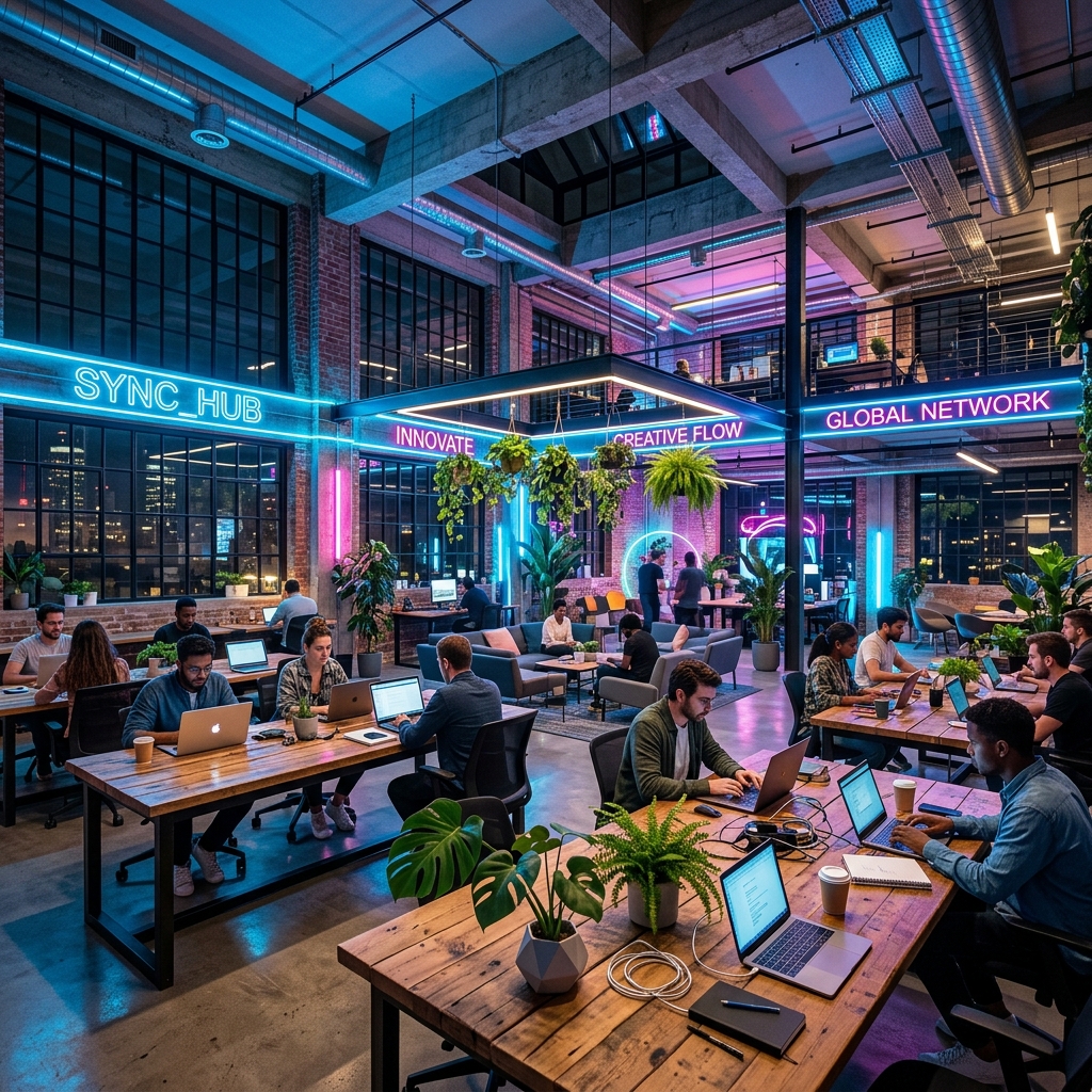 Neon Coworking Vibe